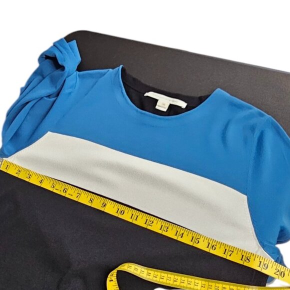 Diane Von Furstenberg Aina Color Block Mini Dress, 3/4 Sleeve, Stretch, Size L - Picture 5 of 10